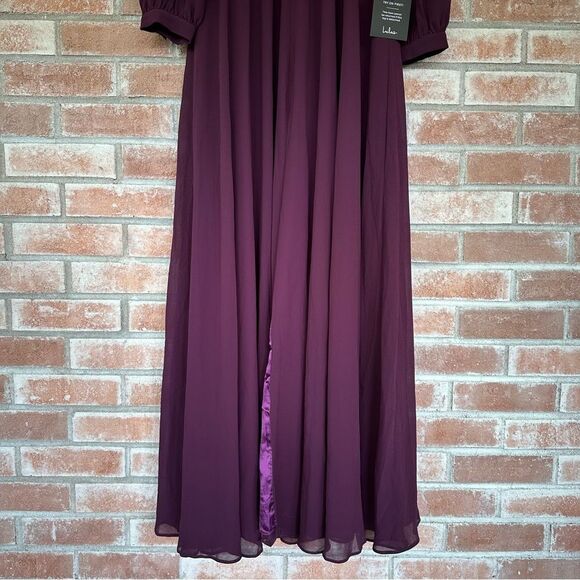 Lulu’s Adoring You Long Sleeve Maxi Dress NEW Women’s Small Purple Chiffon Gown - Picture 4 of 10
